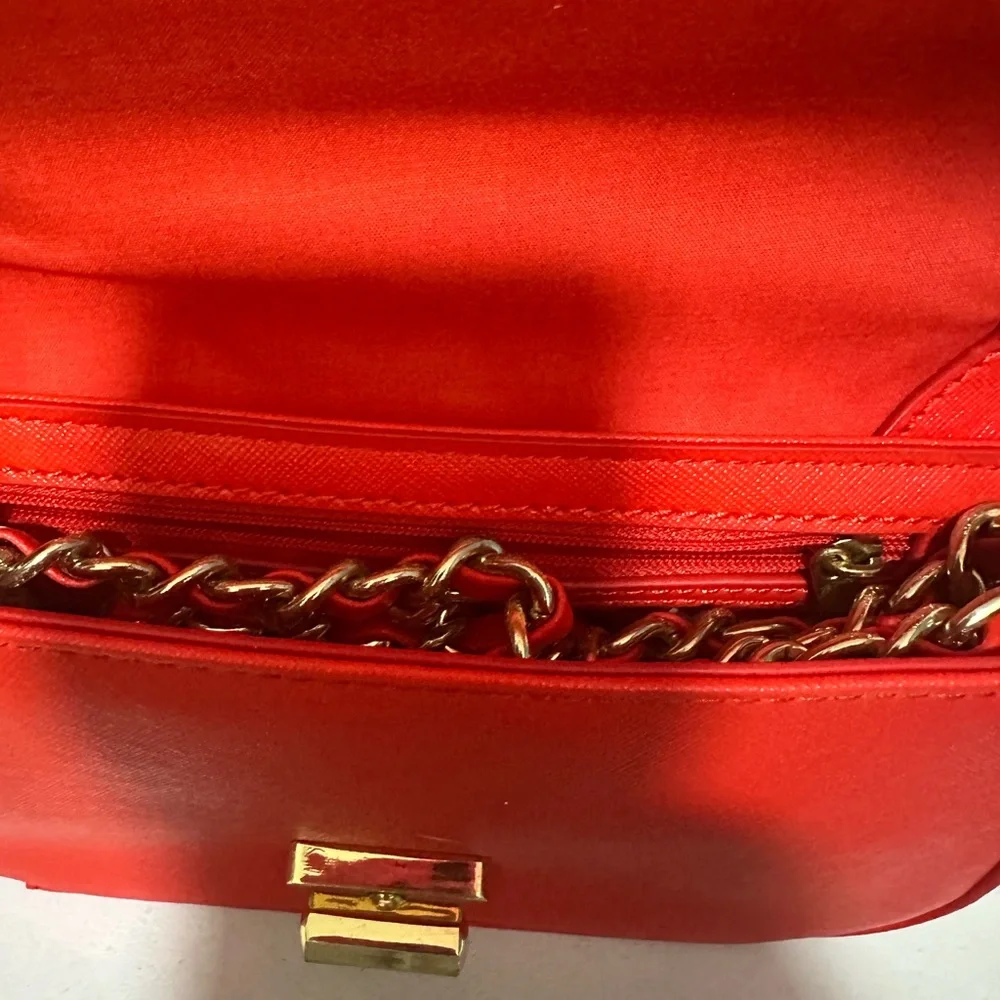 Banana Republic Red Crossbody Bag with Gold Accents - Picture 9 of 14
